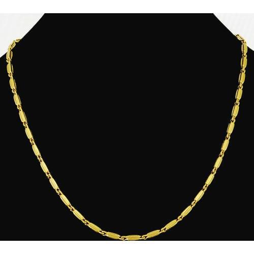 Luxury 24K Gold Color Chain Necklace Hiphop Rap Punk Style for Men Cocktail Hiphop Rap Party Jewelry Accessories High Quality