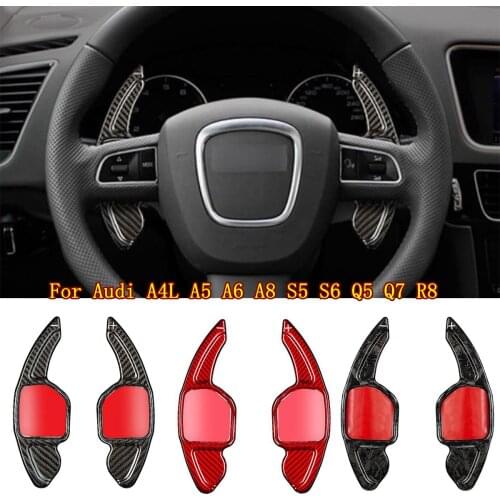 Carbon Fiber Wheel Shifter Paddle Shift For Audi A4L A5 A6 A8 S5 S6 Q5 Q7 R8 Car Shift paddles