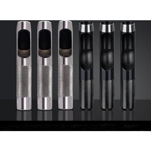 Sanbest Belt Punch Tool Set Round Punch Leather Paper Plastic Cork Belt Punch Black Round Punch Sharp Wear-Resistant