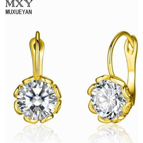 925 Sterling Silver Crystal Lace Hoop Earrings For Women Cubic Zirconia Fine Jewelry Girl Gift 2021 Trend MUXUEYAN