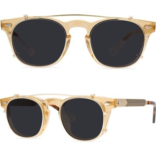 Johnny Depp Polarized Clip On Sunglasses For Men And Women Acetate Retro Top Quality Frame