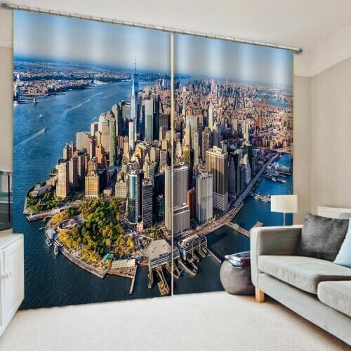 Morden city view curtains 3D Window Curtains For Living Room Bedroom Customized size 3d stereoscopic curtains