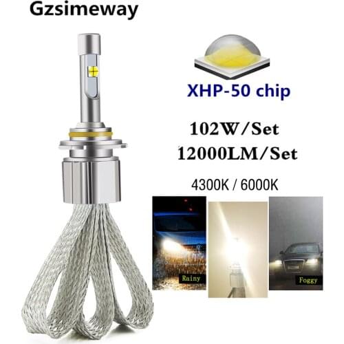 Car H7 LED H1 H4 H11 Lights Auto Headlight H13 9004 9007 D2S D2H 9005 H3 H27 881 Bulbs with XHP50 104W 4300K 6000K 12V Head Lamp
