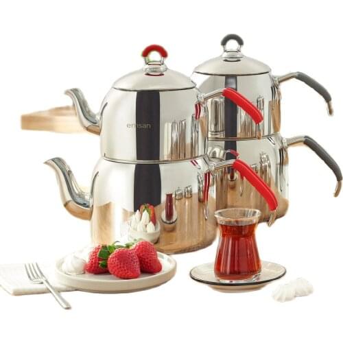 Heat resistant glass teapot incision based stainless steel tea infuser filter kettle Turkish made 2021 Style Traditional