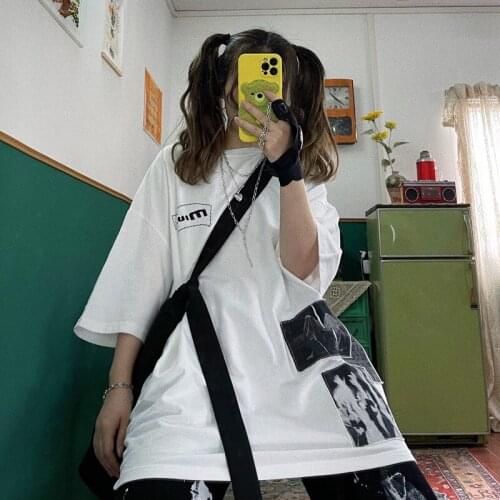 Street hip hop handsome cloth embroidery boyfriend BF loose large short sleeve half sleeve lovers T-shirt for men and women tees