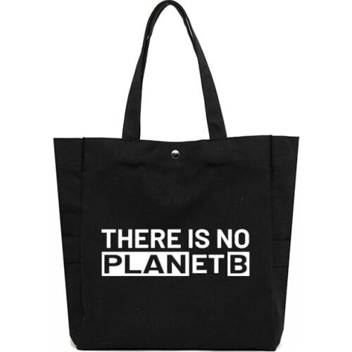 Funny Printed Tote Bag Planet B Large Capacity Shopping Bag Book Bag Ladies Canvas Bag Women Shoulder Bag
