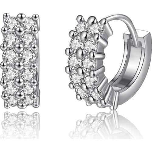 Zircon Earrings Glamour Lady Round Earrings Engagement Jewelry Beautiful Gifts Fashion Glamour Exquisite Gifts Women Jewelry