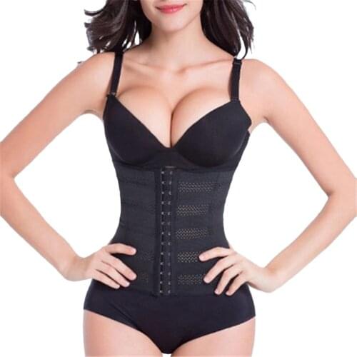 Womens Sport Latex Rubber Waist Trainer Cincher Underbust Corset Body Shaper Shapewear