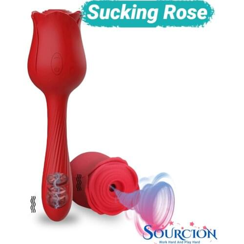 Sourcion Sucking Rose Vibrator Adult Sex Toys for Women Female Clit Sucker Clitoris Stimulat Vacuum Vibrating Dildo Sexual Goods