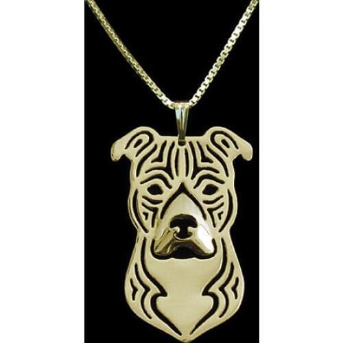 Gold & silver 1PCS cartoon Boho Chic Alloy American Staffordshire Terrier necklace fashion pit bull pendant Silver gold colors