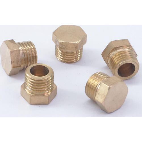 1/4" BSP male Thread Brass Pipe Countersunk Plug hex head socket Pipe fittings