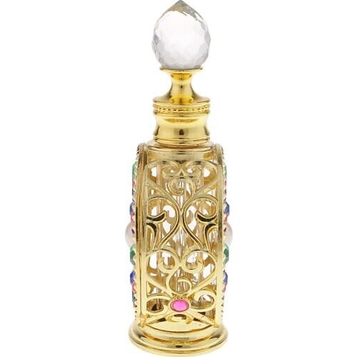 10ml Vintage Glass Empty Perfume Spray Bottle Refillable Gold