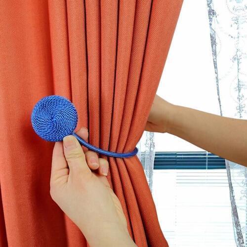 2Pcs Handmade Curtain Hanging Belts With Magnet Buckle Tieback Curtain Accessories Decorative Strap Binding Ropes Tiebacks