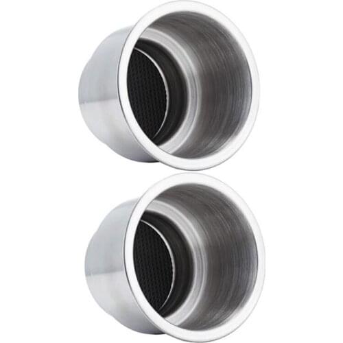 2 PCS Stainless Steel Cup Drink Holder with Drain for Marine Boat RV Camper Autos