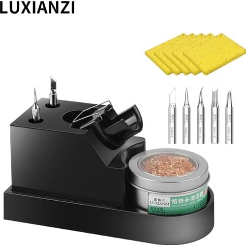 LUXINZI 3 in1 Soldering Iron Stand With Solder Sponge Cleaning Tin Generic Insulation Bakelite solder iron Holder Cleaner Tools