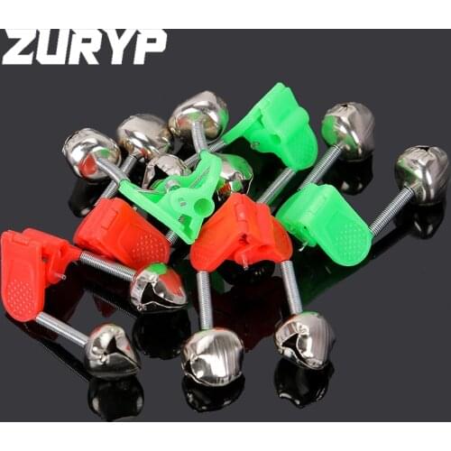 5pcs/lot Fishing Bite Alarms 7.3g Rod Tip Clamp Fishing Pole Fish Bite Lure Alarm Alert Twin Bell Ring Clip Fishing Tackle
