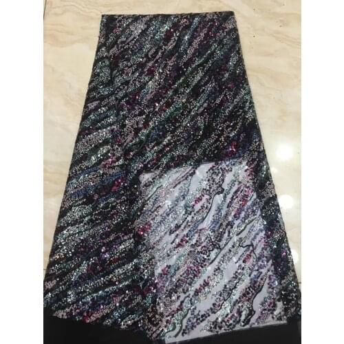African Sequin Lace Fabric 2021 High Quality Lace Nigeria Tulle Lace Fabric French Mesh Lace Fabric Sewing Clothes D4086