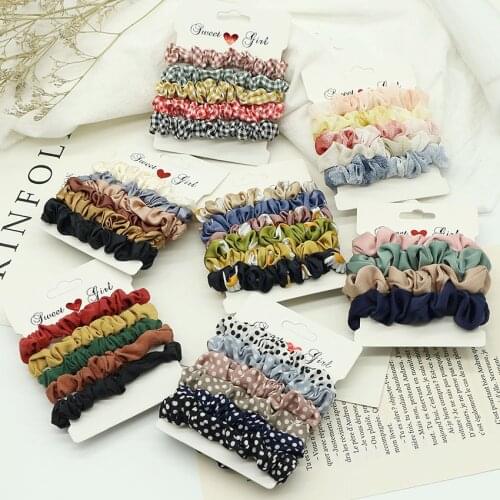 Basic Elastic Scrunchies Set ins Simple Hair Bands For Girl Women Ponytail Holder Hair Accessories