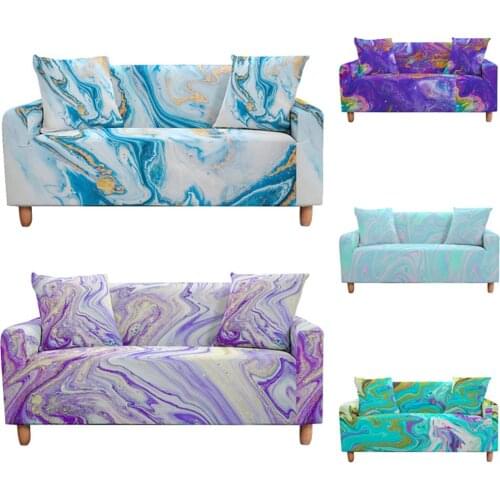 3D Marble Elastic Sofa Cover for Living Room Sectional Corner Slipcover for Couch Cover Water Color tramo funda de sofá mariposa