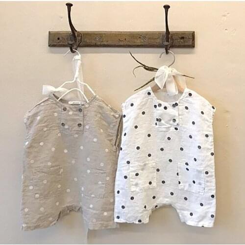 Baby Clothes Girl Boys Polk Dot Romper 2021 Summer Short Sleeve Japanese Korean Style 0-2 Years Causal Overalls Newborn Clothing