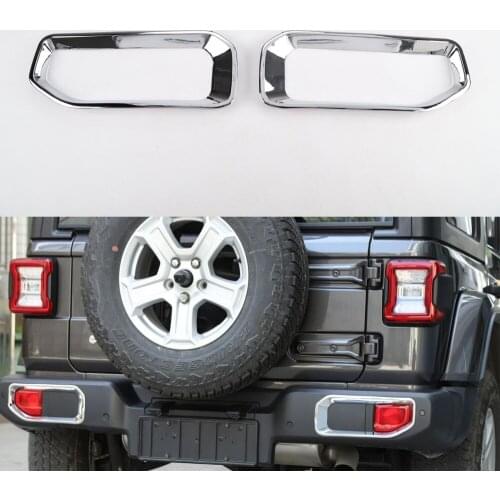 For Jeep Wrangler JL 2018 Up Car Rear Fog Light Lamp Frame Trim ABS Exterior Styling Molding 2pcs