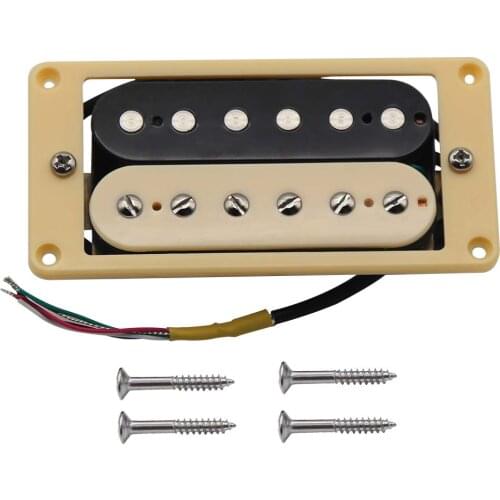 FLEOR Alnico 5 Humbucker Electric Guitar Bridge Pickup Double Coil with Flat Frame for Guitar Parts