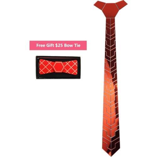 New Arrival Geometric Pattern Necktie Red Mirror Ties for Men Fashion Wedding Accessory Fashion Jewelry