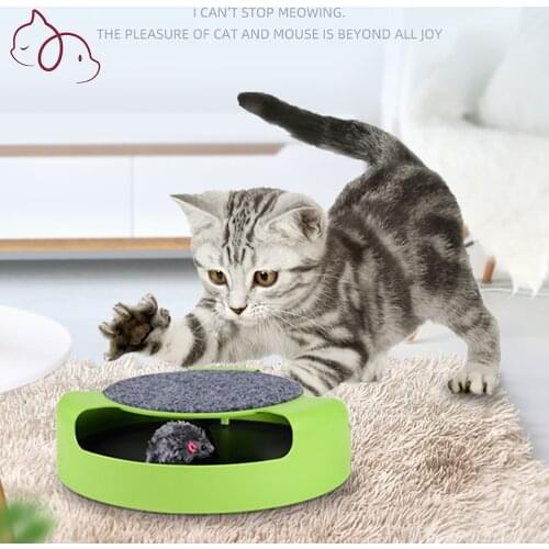 Mouse Cat Toy for Cats Toys Interactive Amusement Turntable Inertial Rotation Toys for Cat Catch Game for Pets Funny Kitten Toy