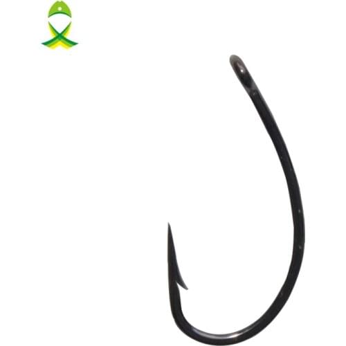 JSM 20 Pcs Carp Fishing Hooks High Carbon Steel Fishhooks Black Barbed Curve Shank Sharp Carp Hooks