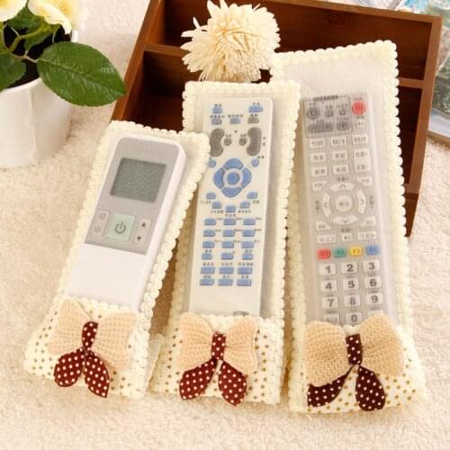 Creative Knit Lace Remote Control Cover Dust Protection TV Air Conditioning Textile Protection Bag S/M/L Size Dropshipping Y132