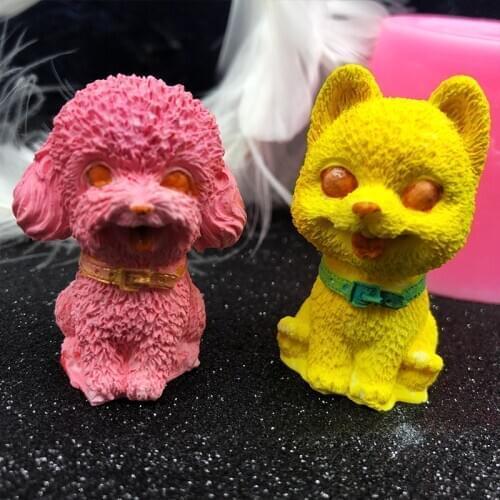 Mini Baume Teddy dog silicone mold resin mold chocolate mousse Ice Cream baking tools handicrafts plaster Candle Mold