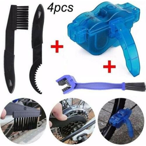 4 In1 Bicycle Chain Cleaner Kit MTB Road Bike Washing Tool Bicycle Scrubber Cleaning Brush Wheel Motorcycle Chain Cleaning Tools