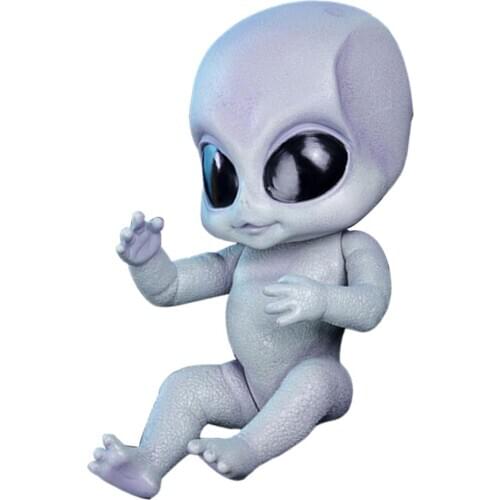 New 14 Inch Realistic Baby Alien Doll blue Skin Full Body Silicone Vinyl Collectible Baby Halloween Christmas Gift