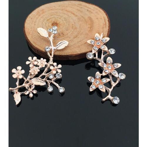 2017News 50Pcs Alloy bouquet Flower Gold Rhinestone Button/Buckle for DIY hair accessories HZ174-HZ175