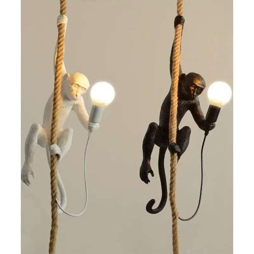 Retro monkey hemp rope Chandelier