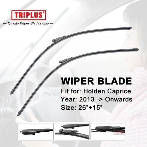 Wiper Blade Fits for Holden Caprice (2013-Onwards) 1set 26"+15",Flat Aero Beam Windscreen Frameless Soft Boneless Blades