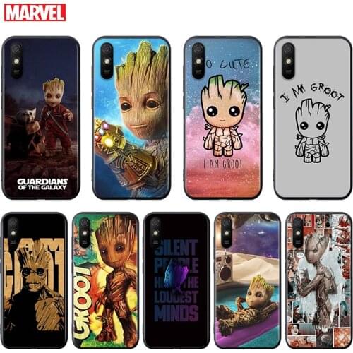 Silicone Cover Marvel I am Groot For Xiaomi Redmi K40 K30i K30T K30S K20 10X GO S2 Y2 Pro Ultra Black Phone Case