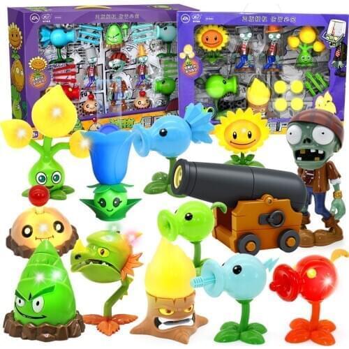 Plants vs. Zombies Led Action Figure Shooting Model Pea shooter Plants Around the game Christmas birthday gifts for kids