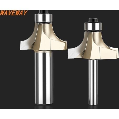 WAVEWAY 1/4" 6.35mm Shank Corner Round-Over Router Bits for wood Woodworking Tool 2 Flute Endmill with Bearing Milling Cutter