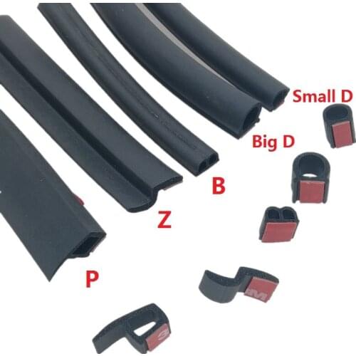4 Meters Big D Small D Z Shape P B Type 3M Car Door Seal Strip EPDM Noise Insulation Anti-Dust Soundproofing Car Rubber Seal