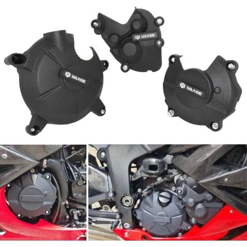 Waase For Kawasaki Ninja ZX-6R ZX-636 ZX 6R 636 2007-2021 Engine Guard Stator Clutch Pulse Case Cover Slider Crasg Protector Set