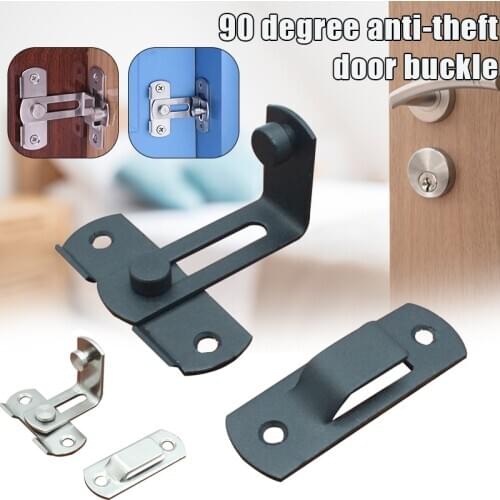 Flip Door Sliding Latches with Buckle 90 Degree Stainless Steel Latches Safety Door Lock Right Angle Curved Door SAL99