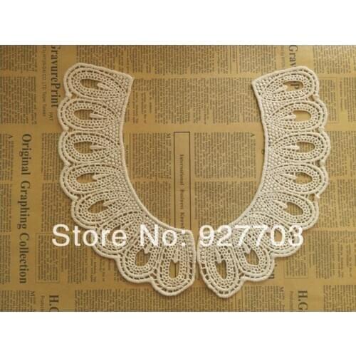 1 Pair Fashion Water Soluble Collar Lace Trim Lady Dress Decoration
