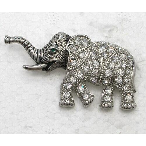 12pcs/lot Wholesale Fashion Brooch Crystal Rhinestone Elephant Pin brooches C102123