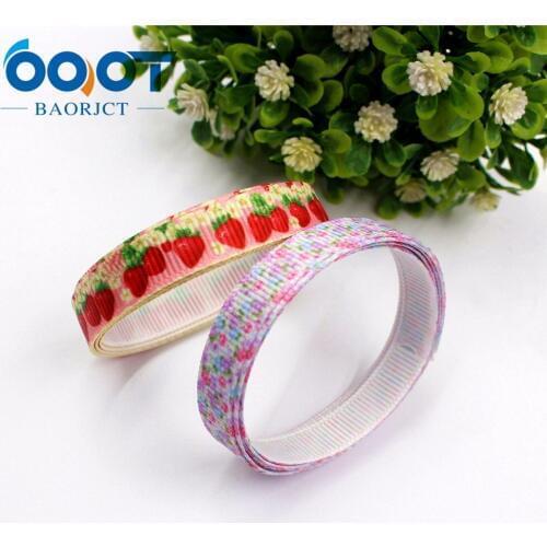 175021, OOT BAORJCT 10mm 10yard/lot Cartoon Ribbons Thermal transfer Printed grosgrain Wedding Accessories DIY handmade material