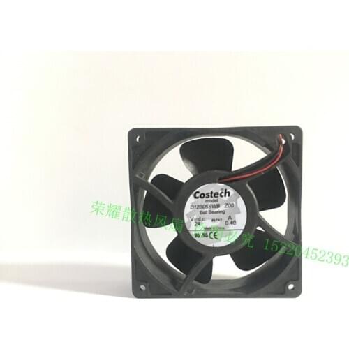 Costech D12B05SWB DC 24V 0.4A 120x120x38mm 2-wire Server Cooling Fan