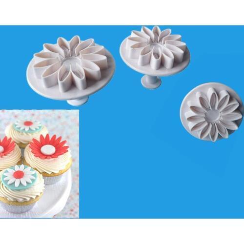 3pcs/set PP Chrysanthemum Cake Mold Fondant Cake Bread Jelly Chocolate Ice Pudding Cake Decorating Tools