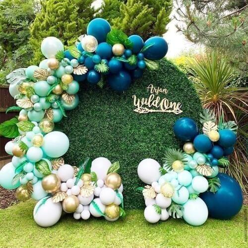 30 pcs 15 sets double layer Pearl green balloon bean green Lime green Turquoise latex balloon Wedding Birthday Party Decoration