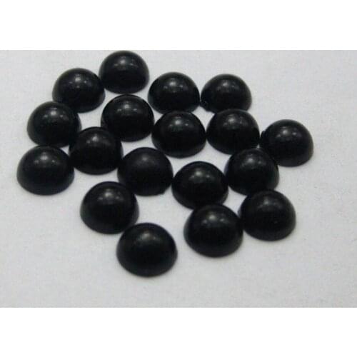 500 Black Half Pearl Bead 8mm Flat Back Round Gems Scrapbook Craft