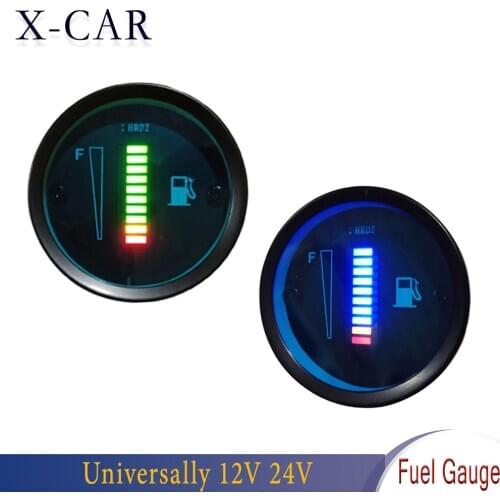 X-CAR Car Fuel Gauge 52MM *28MM 12V 24V Fuel Level Meter Gauge Fuel Level Sensor Motorcycle Automobile